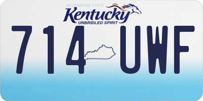 KY license plate 714UWF
