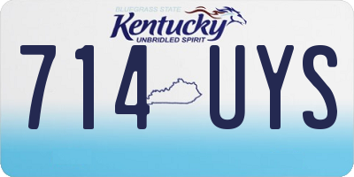 KY license plate 714UYS