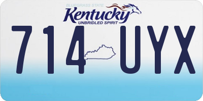 KY license plate 714UYX