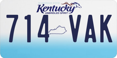 KY license plate 714VAK