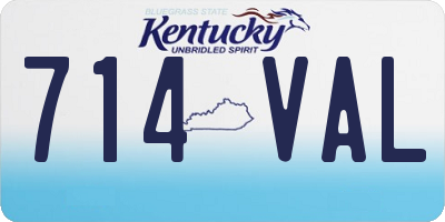 KY license plate 714VAL