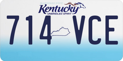KY license plate 714VCE