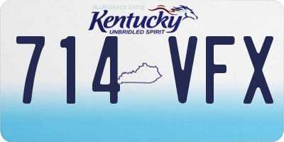 KY license plate 714VFX