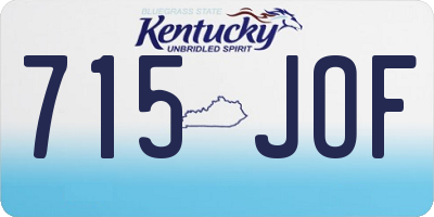 KY license plate 715JOF