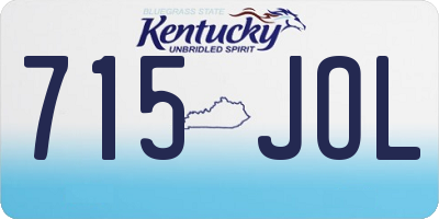 KY license plate 715JOL