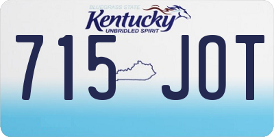 KY license plate 715JOT