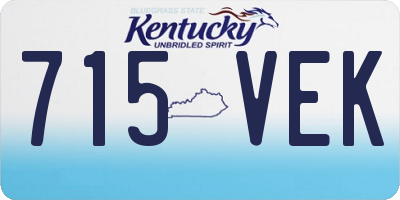 KY license plate 715VEK