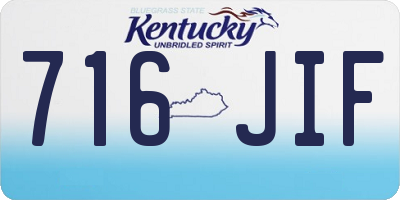KY license plate 716JIF