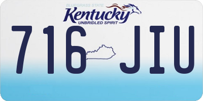 KY license plate 716JIU