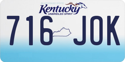 KY license plate 716JOK