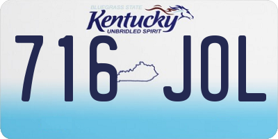 KY license plate 716JOL