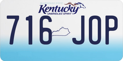 KY license plate 716JOP