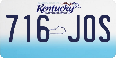 KY license plate 716JOS
