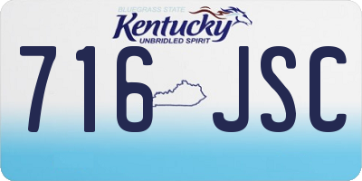 KY license plate 716JSC