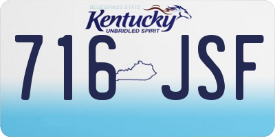 KY license plate 716JSF