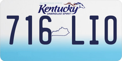 KY license plate 716LIO