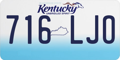 KY license plate 716LJO
