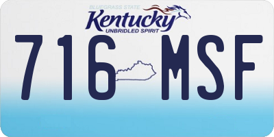 KY license plate 716MSF