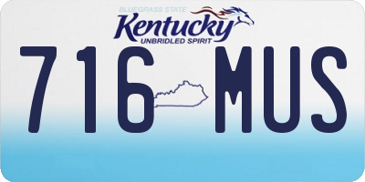 KY license plate 716MUS