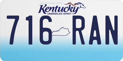 KY license plate 716RAN