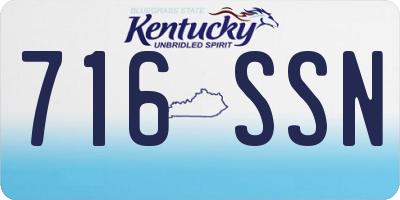 KY license plate 716SSN