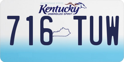 KY license plate 716TUW