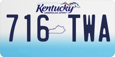 KY license plate 716TWA
