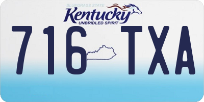 KY license plate 716TXA