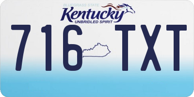 KY license plate 716TXT