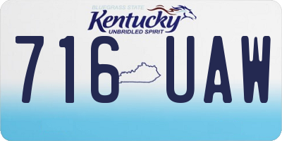 KY license plate 716UAW