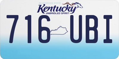 KY license plate 716UBI