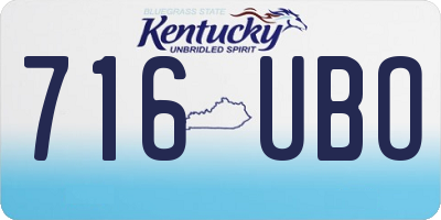 KY license plate 716UBO