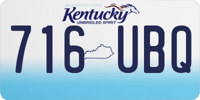 KY license plate 716UBQ