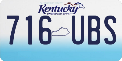 KY license plate 716UBS