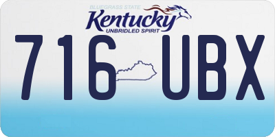 KY license plate 716UBX
