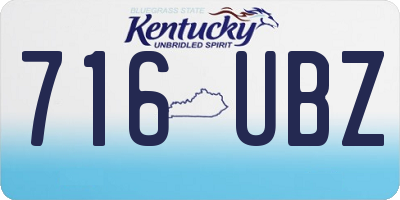 KY license plate 716UBZ