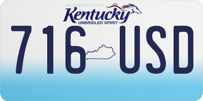KY license plate 716USD