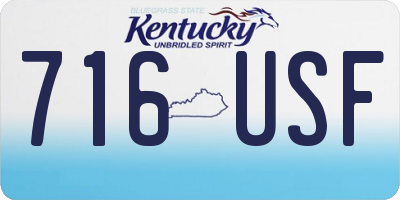 KY license plate 716USF