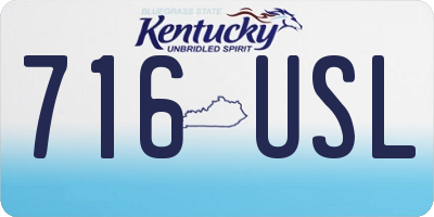 KY license plate 716USL