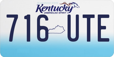 KY license plate 716UTE