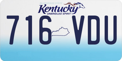 KY license plate 716VDU