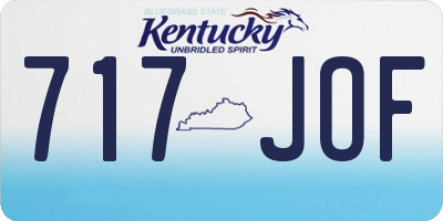 KY license plate 717JOF