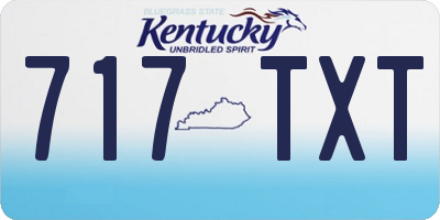 KY license plate 717TXT