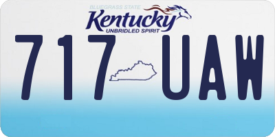 KY license plate 717UAW
