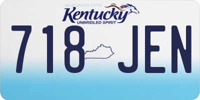 KY license plate 718JEN