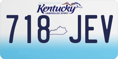 KY license plate 718JEV