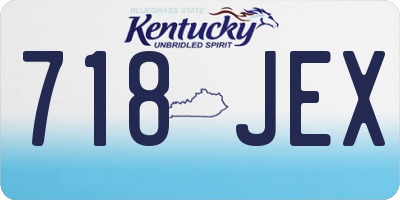 KY license plate 718JEX