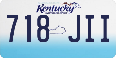 KY license plate 718JII