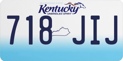 KY license plate 718JIJ