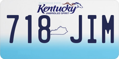 KY license plate 718JIM